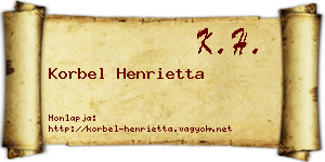 Korbel Henrietta névjegykártya
