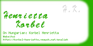 henrietta korbel business card